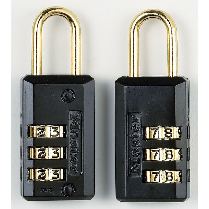 Image of Set di 2 lucchetti a combinazione Master Lock in acciaio, l.20 mm Master Lock
