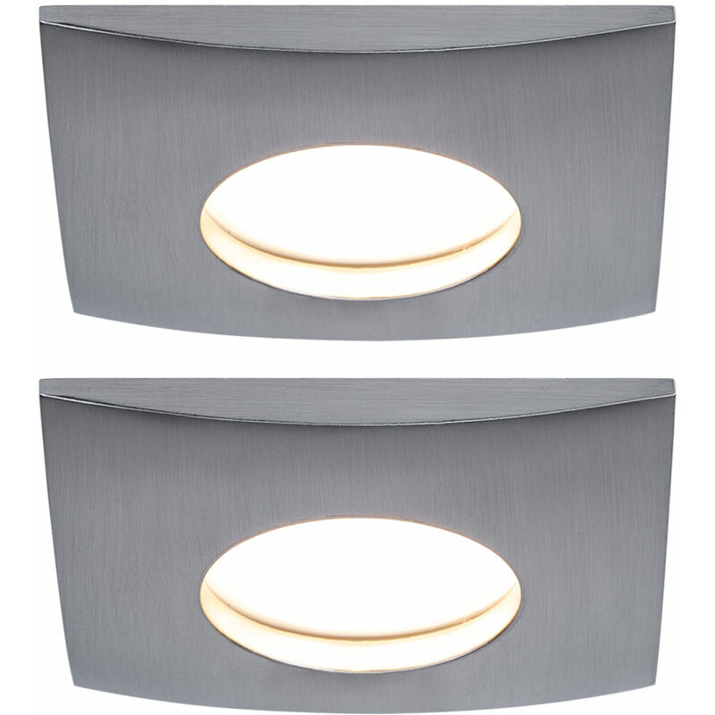 Image of Set di 2 faretti da incasso a LED ALU Faretti da soffitto Lampade da camera da letto DIMMERABILE