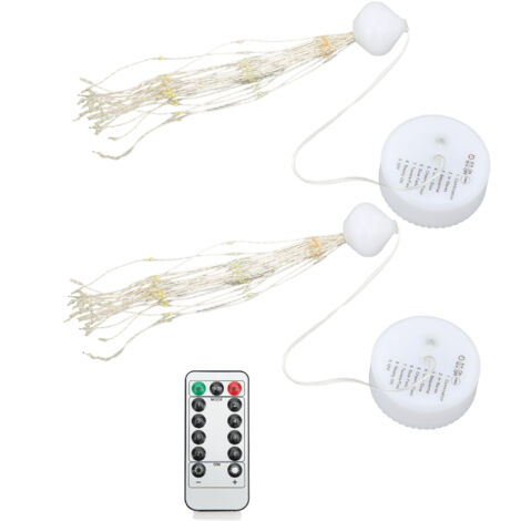 Set di 2 luci decorative a LED con 8 modalità, auto-sospese, con telecomando, per cortili esterni.