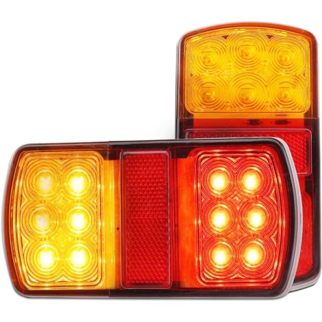 Set di 2 luci posteriori da 12 V per auto, furgone, rimorchio e camion.
