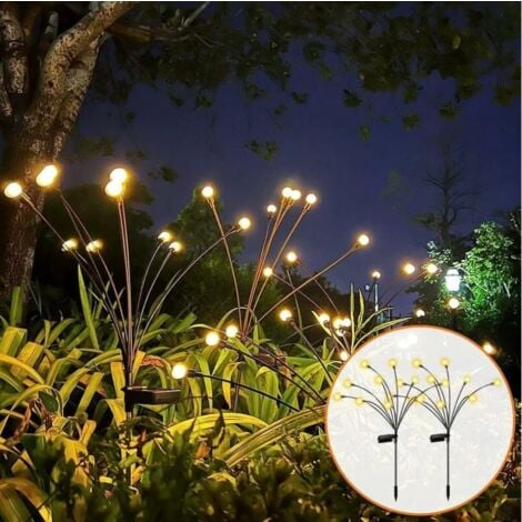 Set di 2 luci solari lucciola da esterno, luce solare lucciola a LED, luce lucciola ad energia solare, luci solari da esterno, luci solari da giardino - 10 perline LED