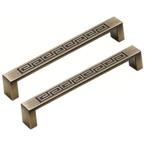 Set di 2 maniglie antiche europee per porta di cantinetta per vino a foro singolo - lunghe 14 cm