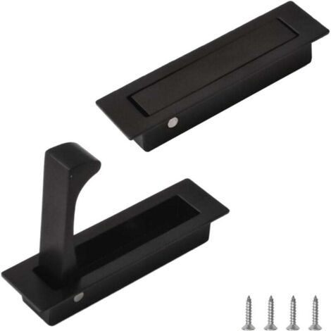 Set di 2 maniglie da incasso in acciaio inox 304 spazzolato per armadi, guardaroba, armadietti tascabili (nero)