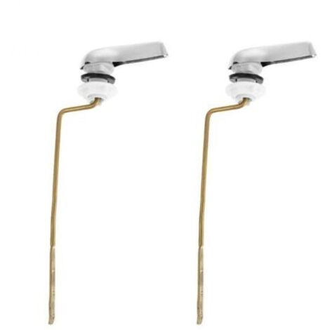 Set di 2 maniglie di ricambio per lo scarico del WC, compatibili con le maniglie a montaggio laterale della cassetta di scarico.