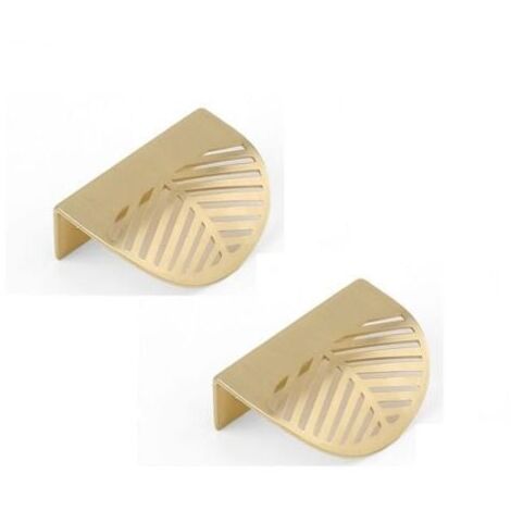 Set di 2 maniglie per cassetti (60 mm) con foglia d'oro, maniglie per ante di mobili in ottone, maniglie per ante di armadi