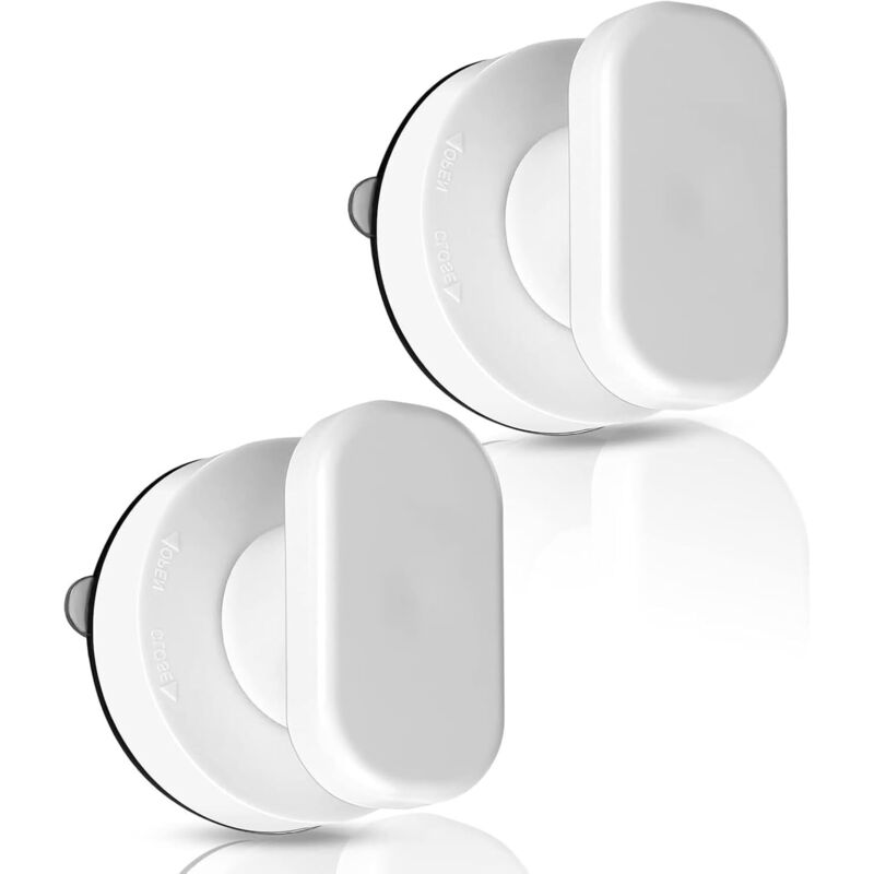Set di 2 maniglie per porte con ventosa, maniglia per portafinestra con potente ventosa, per porte in vetro del bagno, armadi e cassetti, bianco.