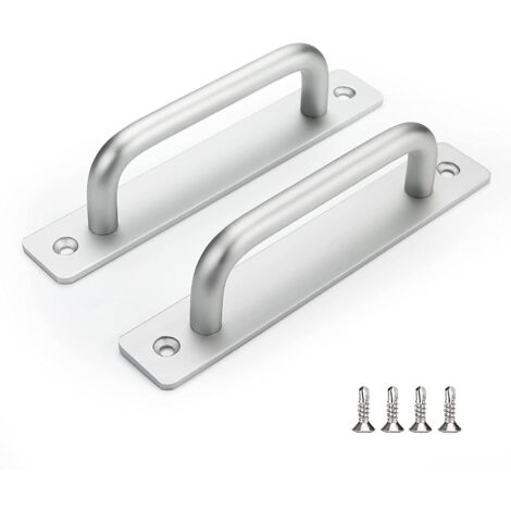 Set di 2 maniglie per porte in argento, maniglia per porta scorrevole, maniglia per mobili -ls78873snb128, maniglia per mobile da cucina in lega di alluminio, distanza dal centro 128 mm