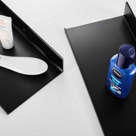 Set di 2 mensole salvaspazio in alluminio per bagno, 4012,53 cm, adatte per WC, facile installazione