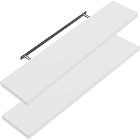 Set di 2 mensole sospese 70cm (de), Set of 2 Matt White (en)