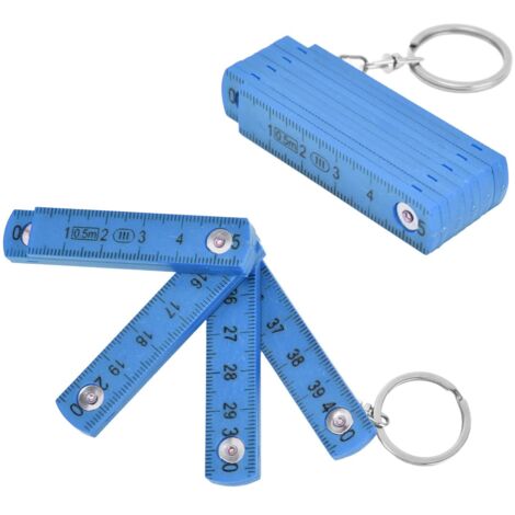 Set di 2 mini righelli pieghevoli - 0,5 m - Righello pieghevole per la posa di piastrelle da falegnameria (blu)
