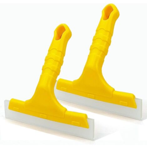 Set di 2 mini tergivetro per specchi doccia e lavandini, per porte in vetro, piani di lavoro, finestre, parabrezza e per l'applicazione di pellicole