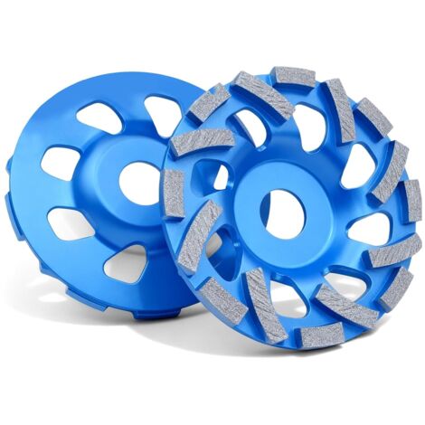 Set di 2 mole diamantate, 125 mm, per calcestruzzo, pietra, pietra naturale, colla per piastrelle, muratura, con disco abrasivo diamantato extra-rapido, per smerigliatrici angolari con foro da 22,23 m