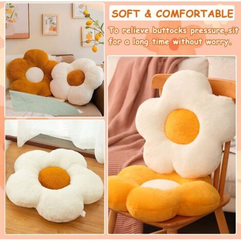 Set di 2 morbidi cuscini floreali con margherite gialle e bianche, perfetti per decorare il soggiorno, la camera da letto e il divano.