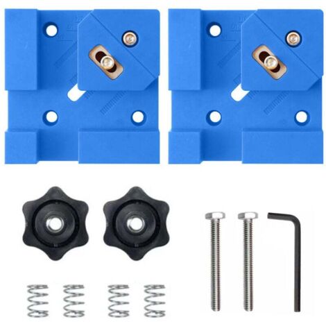 Set di 2 morsetti multifunzione a 90 gradi adatti per la lavorazione del legno e l'installazione di elementi di fissaggio per mobili, montaggio di mobili (blu)