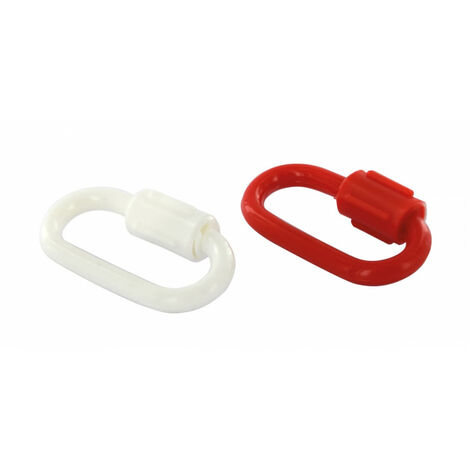 Set di 2 moschettoni di segnalazione in plastica rosso e bianco, diametro 6mm - THIRARD