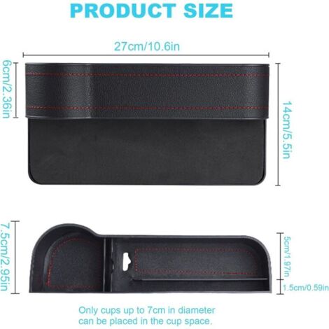 Set di 2 organizer per sedili auto in similpelle - Organizer multifunzionale - Portabicchieri - Scomparto per carte - Per portafoglio, cellulare, chiavi