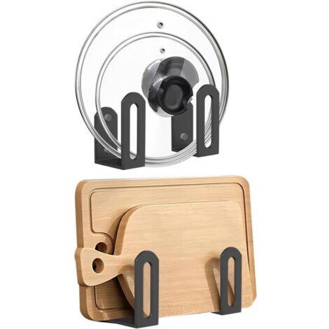 Set di 2 organizer universali per coperchi di pentole per armadietti - Porta coperchi da parete - Per cucine da 6 a 15 pollici