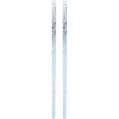 Set di 2 paletti di riparazione per pali di recinzione da 74 cm - Realizzati in acciaio resistente, per legno danneggiato