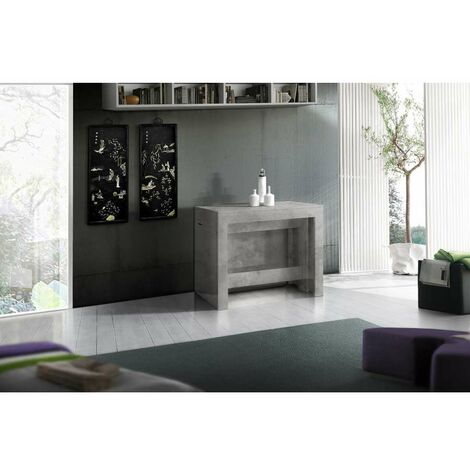 Set di 2 Panche Allungabili per consolle e Tavolo da pranzo 290/66X25X45cm - ORION - Colore: Cemento