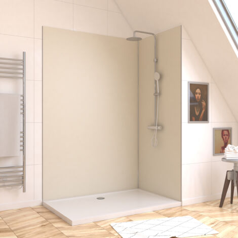 SET di 2 Pannelli Murali in Alluminio Avorio 90+120x210cm con Profili Anodizzato Brillante - WALL'IT