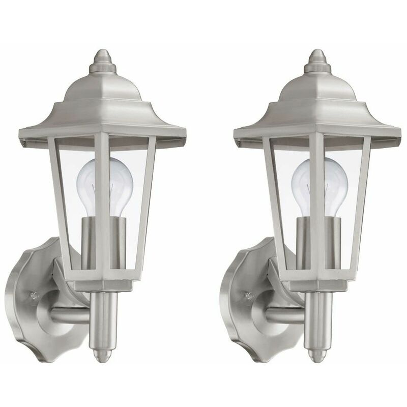 Image of Lanterna lampada da esterno applique da parete lampada da parete giardino balcone casa in acciaio inox lampada da parete, plastica trasparente, 1x
