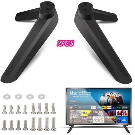 Set di 2 piedini universali per base TV, supporto TV con viti, compatibile con la maggior parte dei televisori LED LCD da 32, 40, 43, 50, 55 pollici, supporto base TV sostitutivo