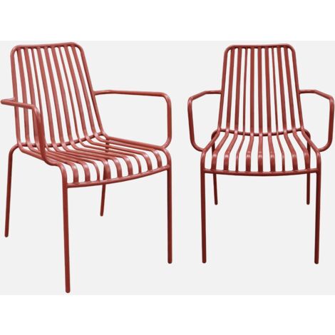 SWEEEK Set di 2 poltrone da giardino impilabile in acciaio