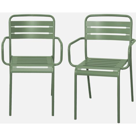 Set di 2 poltrone da giardino in acciaio
