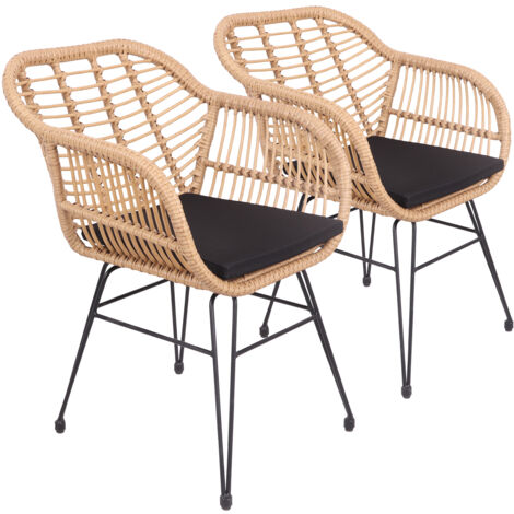 Set di 2 poltrone in rattan sintetico con cuscini CINTA