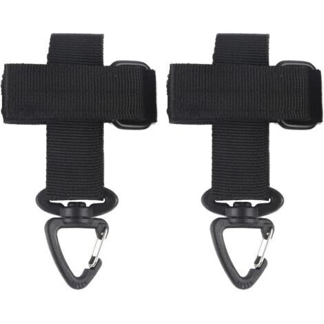 Set di 2 porta guanti, supporto tattico per guanti, gancio regolabile per guanti, clip multifunzione per guanti, moschettone tattico, per guanti da lavoro (nero)