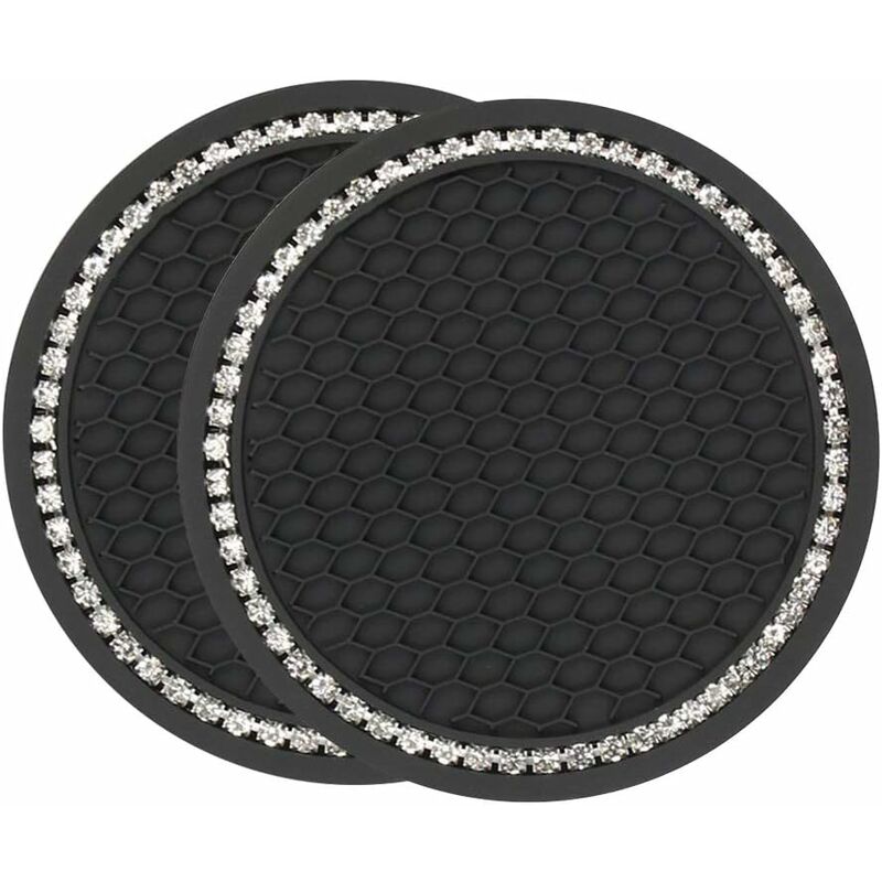 Set di 2 portabicchieri con paillettes strass