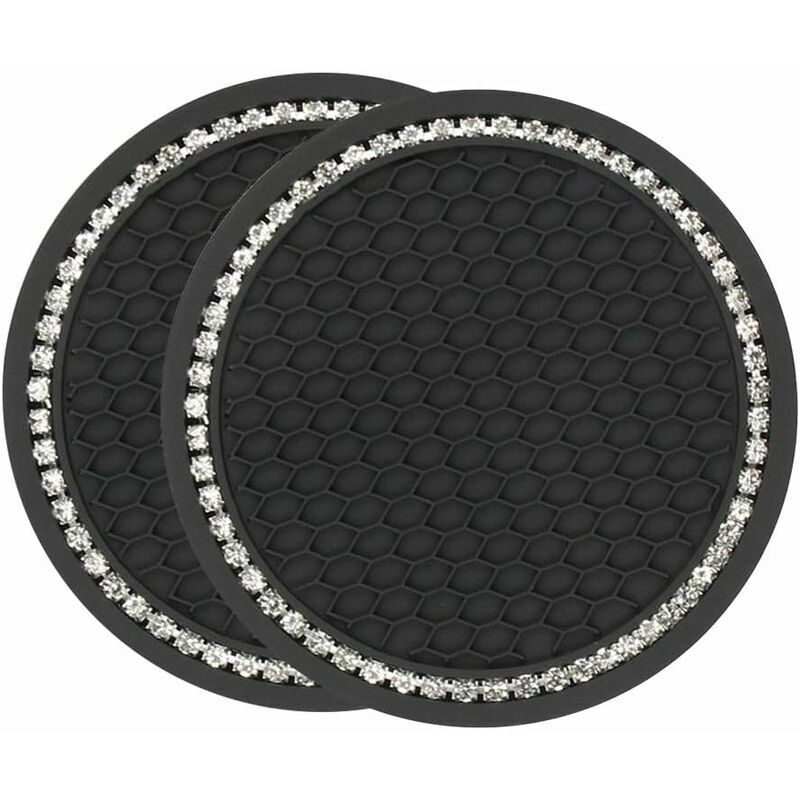 Set di 2 portabicchieri con paillettes strass