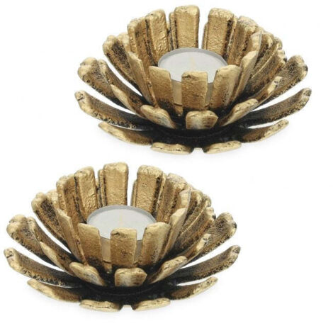 set di 2 portacandele a forma di fiore