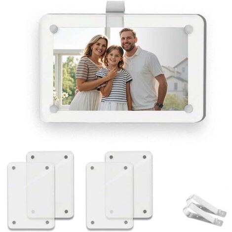 Set di 2 portafoto magnetici per auto – Cornice portafoto in acrilico per aletta parasole 6,35 x 9,14 cm