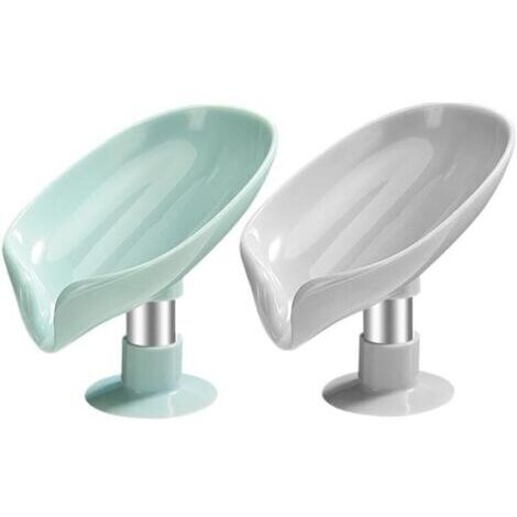 Set di 2 portasapone autodrenanti con ventose, porta sapone per doccia e bagno con 19 ventose resistenti, design inclinato a 45° per un'asciugatura rapida (13x12x8,7 cm)