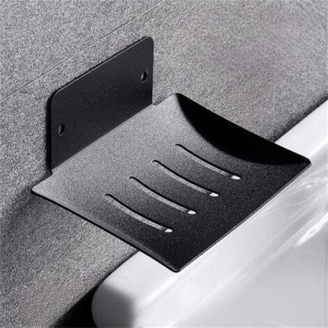 Set di 2 portasapone da parete in acciaio inox senza fori, design moderno, montaggio robusto, 8,3×12,4×4,3 cm