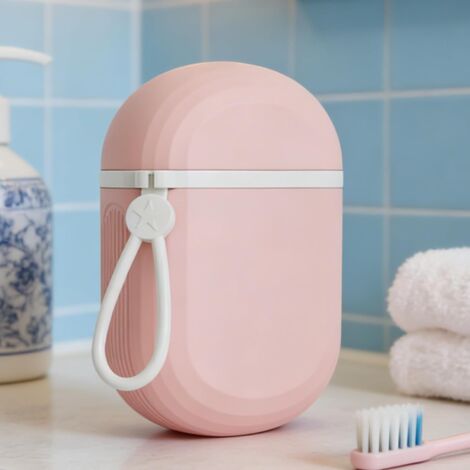 Set di 2 portasapone da viaggio con coperchio e foro di drenaggio - Portasapone impermeabile con foro di drenaggio e coperchio - Adatto per bagni di appartamenti, dormitori e hotel - Rosa e verde