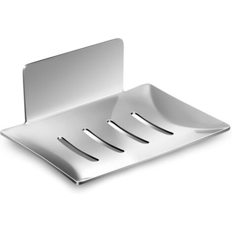 Set di 2 portasapone in acciaio inox, non necessitano di foratura, si fissano a parete con adesivo e sono ideali per doccia, bagno, cucina e balcone.