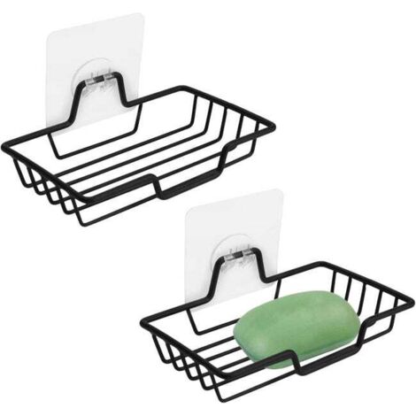 Set di 2 portasapone, portasapone, portasapone in acciaio inox, cestino portasapone con ventosa, doccia, bagno, non necessita di foratura, rimovibile