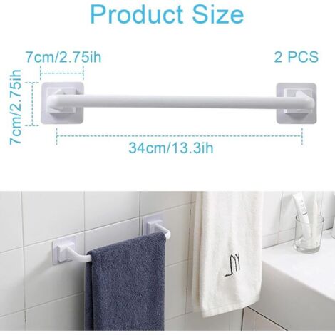 Set di 2 portasciugamani in plastica da parete per coperchi di vasi da fiori, accessori per il bagno, cucina, bagno, toilette