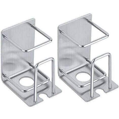 Set di 2 portaspazzolini, portabicchieri adesivi da parete in acciaio inossidabile per il bagno