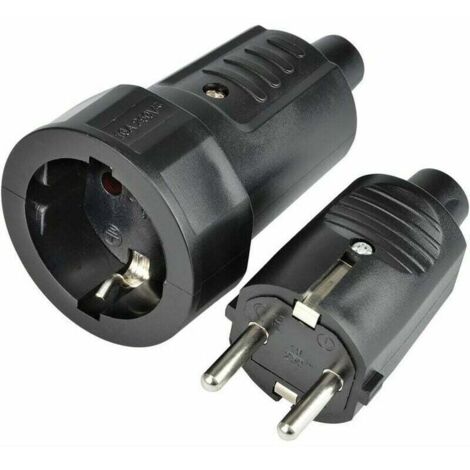 Set di 2 prese femmina 250V, set di prese doppie infrangibili e stabili, spine maschio e femmina (1 pz.)