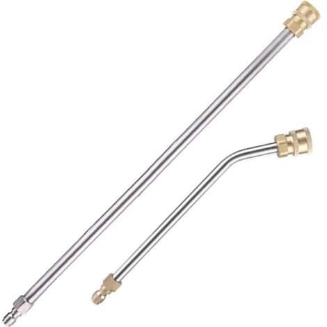Set di 2 prolunghe per idropulitrice, lancia di prolunga (38 cm) + asta di prolunga curva a 30° (22 cm), attacco rapido da 6,35 mm, 4000 psi.