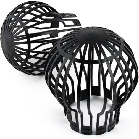 Set di 2 protezioni per grondaie - 11 cm - Nero