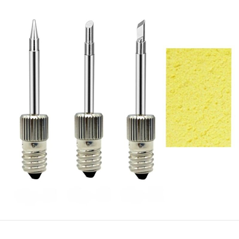 Set di 2 punte per saldatore con spugna, interfaccia E10, punte per saldatura, punta per saldatura USB, set di utensili per saldatura (punta B, punta