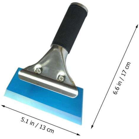 Set di 2 raschietti per pellicole auto, raschietto per parabrezza in gomma resistente, raschietto per neve flessibile con manico in acciaio inossidabile, kit di colori casuali