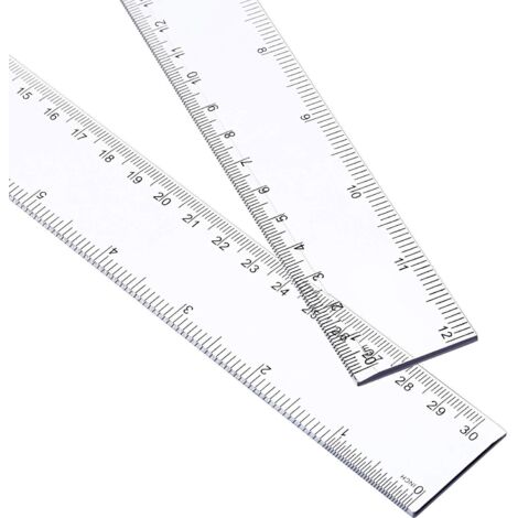 Set di 2 righelli dritti in plastica da 15 cm, 30 cm Accessorio di misurazione - Trasparente