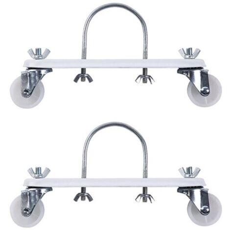 Set di 2 robuste rotelle con ruote per casa e ufficio (bianche)