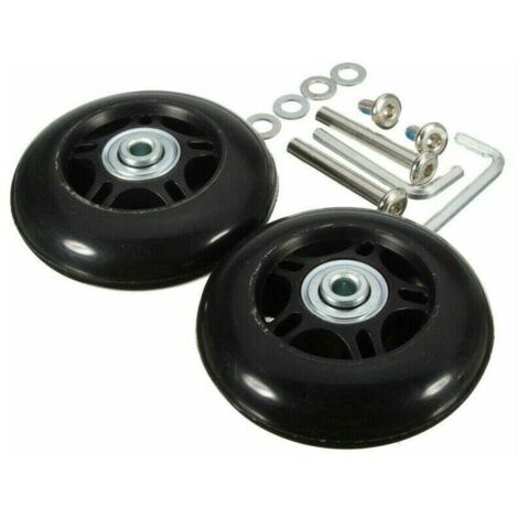 Set di 2 ruote di ricambio per valigie con assi, nere 40 mm  18 mm, ruota universale per valigie