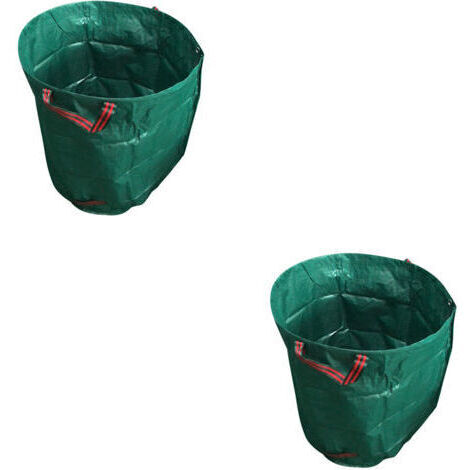 Set di 2 sacchi per rifiuti da giardino, 120 L, sacchi per rifiuti da giardino, sacchi per foglie con manici, sacchi pieghevoli in tessuto industriale verde per erba